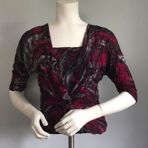 Printed twist front top